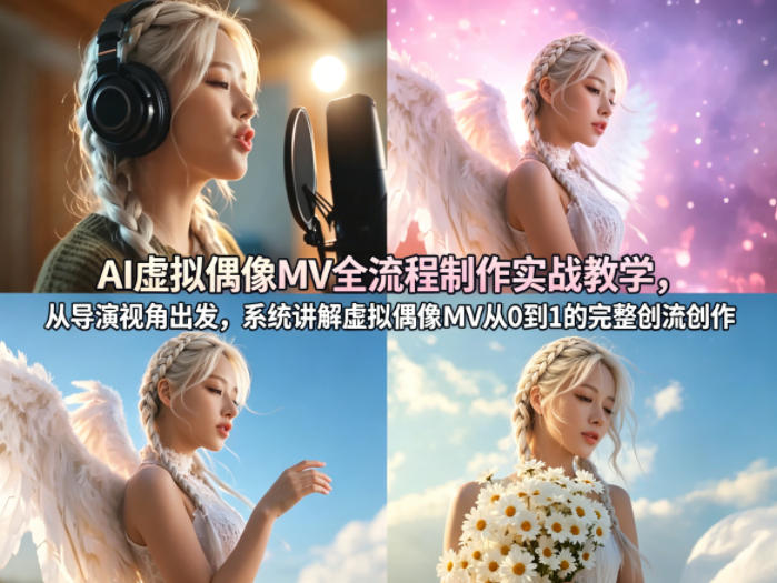 AI虚拟偶像MV全流程制作实战教学，从导演视角出发，系统讲解虚拟偶像MV从0到1的完整创作流程-吾爱云课堂