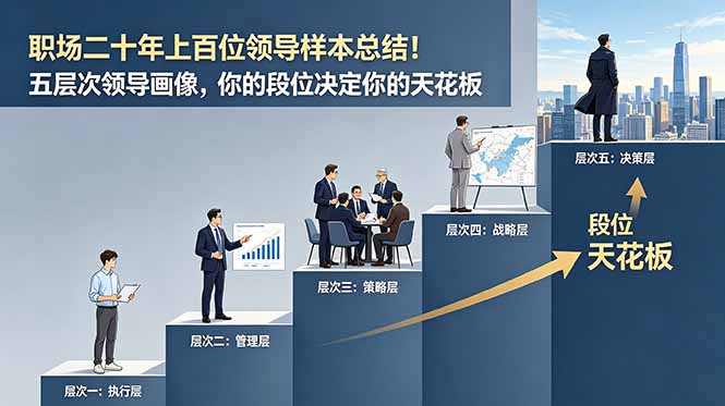 付费文章：职场二十年上百位领导样本总结！五层次领导画像，你的段位决定你的天花板-吾爱云课堂
