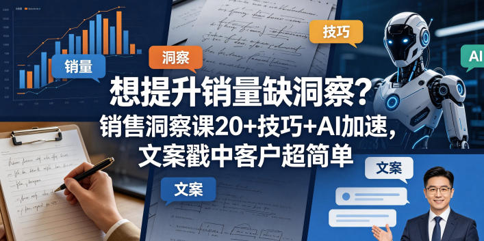 想提升销量缺洞察？销售洞察课20+技巧+AI加速，文案戳中客户超简单【原创双语字幕】-吾爱云课堂