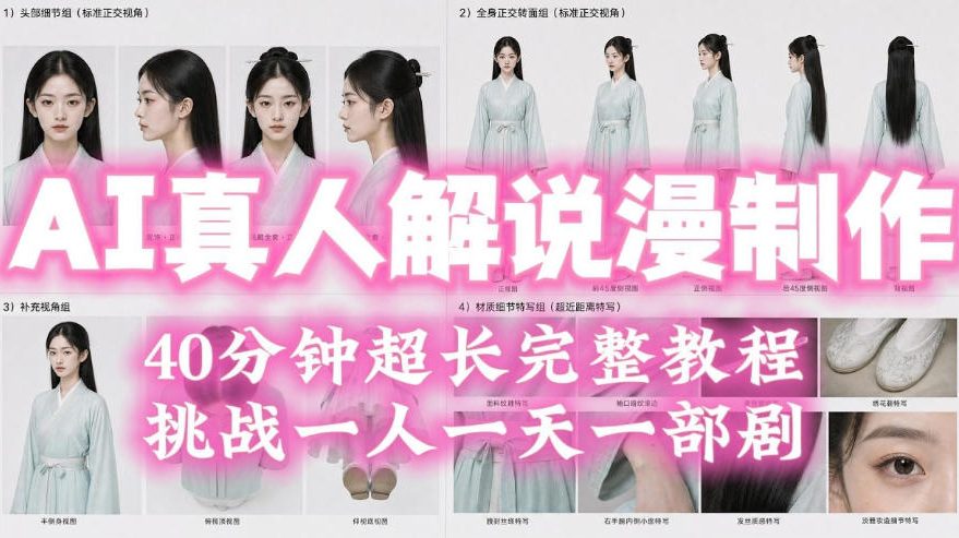 2026年AI真人解说漫剧自动批量化制作教程，40分钟超长完整，自动批量化制作，挑战一人一天一部剧！-吾爱云课堂