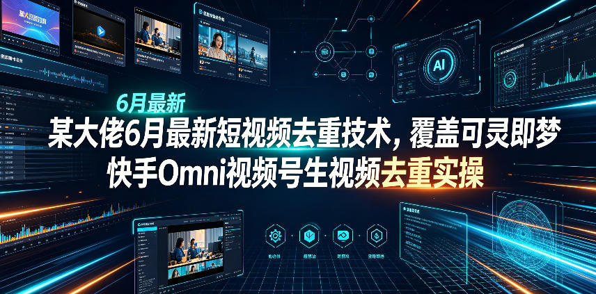 某大佬6月最新短视频去重技术,覆盖可灵即梦快手Omni视频号生视频去重实操-吾爱云课堂