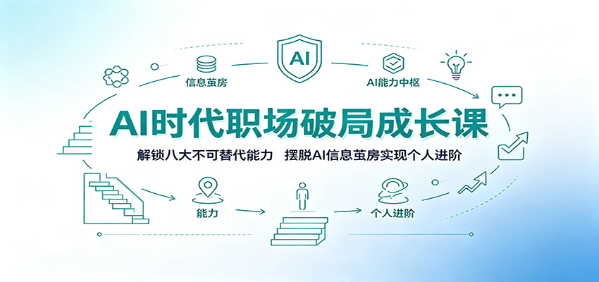 AI时代职场破局成长课：解锁八大不可替代能力，摆脱AI信息茧房实现个人进阶-吾爱云课堂
