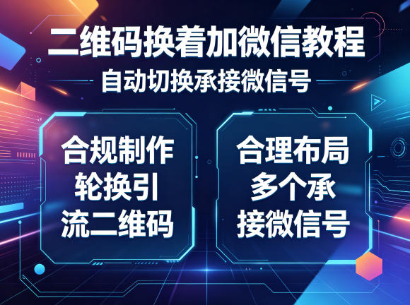 二维码换着加微信教程，自动切换承接微信号，合规制作轮换引流二维码，合理布局多个承接微信号-吾爱云课堂