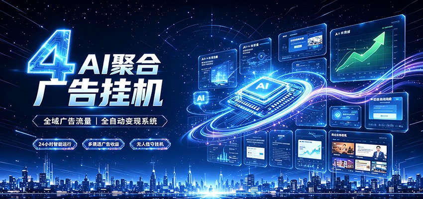 全域广告流量聚合，AI无人挂机稳赚佣金，打造长期稳定被动收入副业-吾爱云课堂
