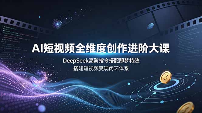 AI短视频全维度创作进阶大课，DeepSeek高阶指令搭配即梦特效，搭建短视频变现闭环体系-吾爱云课堂