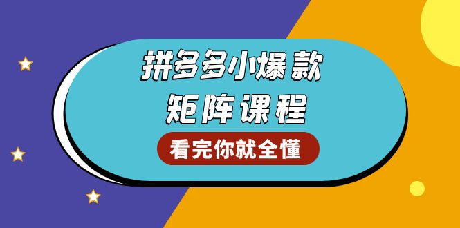 拼多多爆款矩阵课程:教你测出店铺爆款,优化销量,提升GMV,打造爆款群-吾爱云课堂