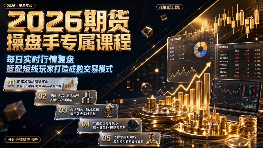 2026期货操盘手专属课程-更新8月，每日实时行情复盘，适配短线玩家打造成熟交易模式-吾爱云课堂