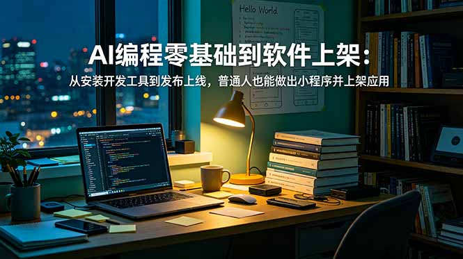 AI编程零基础到软件上架：从安装开发工具到发布上线，普通人也能做出小程序并上架应用商店-吾爱云课堂