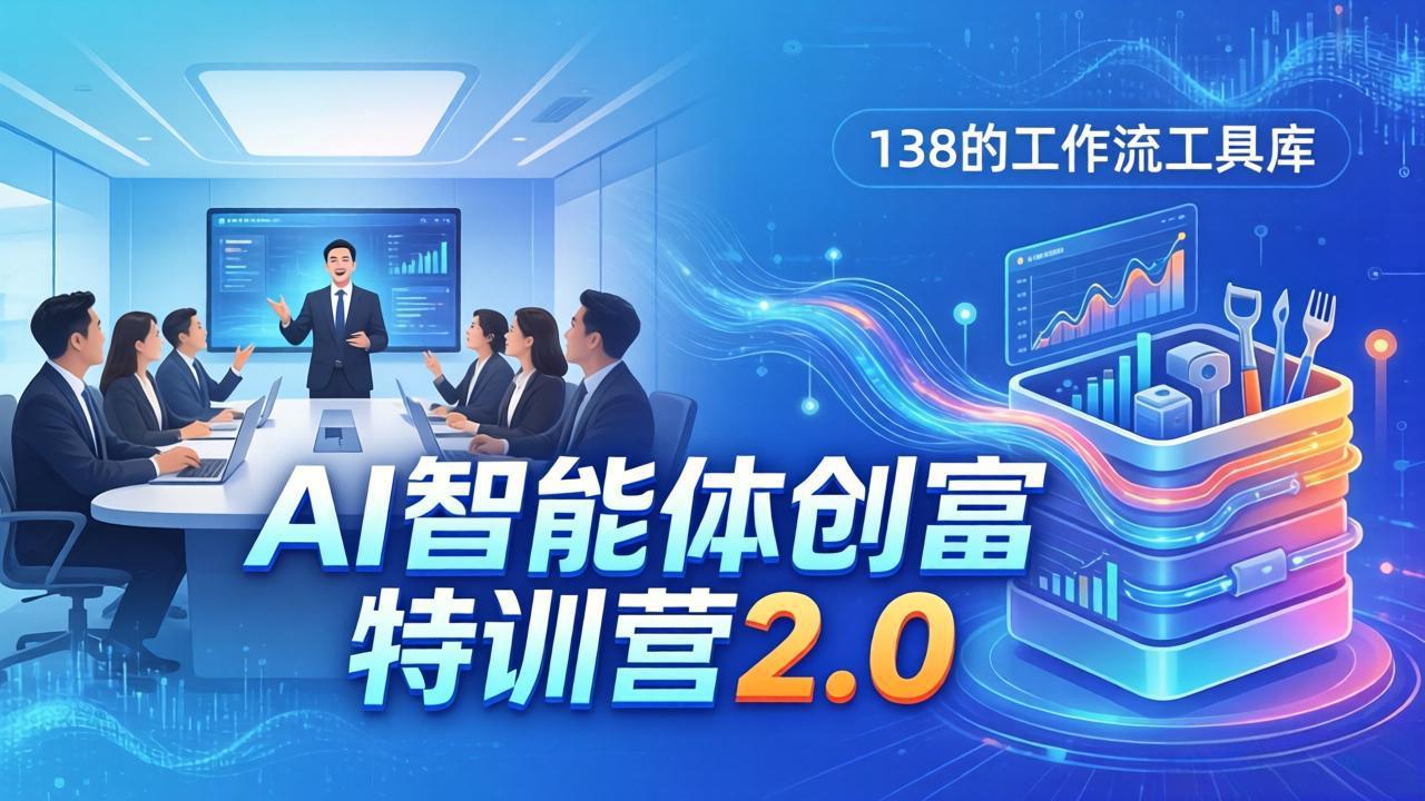 AI智能体创富训练营2.0：3天闭门直播+视频课+工具库，从0到1搭建智能体附138个工作流-吾爱云课堂