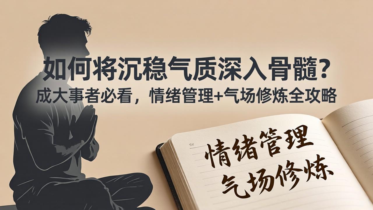 付费文章：如何将沉稳气质深入骨髓？成大事者必看，情绪管理+气场修炼全攻略-吾爱云课堂