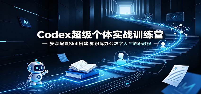Codex超级个体实战训练营：安装配置Skill搭建，知识库办公数字人全链路教程-吾爱云课堂