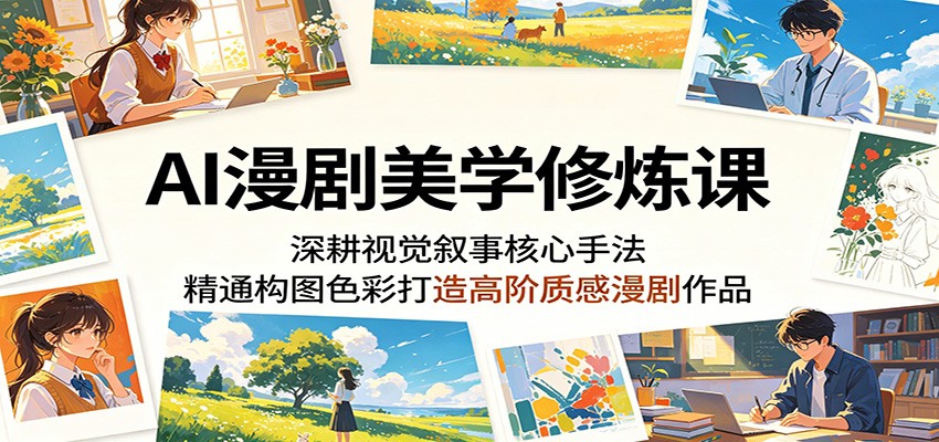 AI漫剧美学修炼课：深耕视觉叙事核心手法，精通构图色彩打造高阶质感漫剧作品-吾爱云课堂