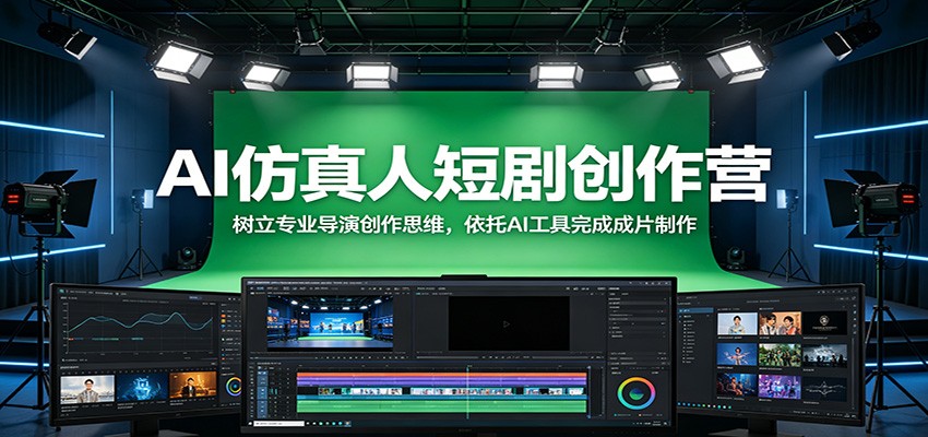 AI仿真人短剧创作营：树立专业导演创作思维，依托AI工具完成成片制作-吾爱云课堂