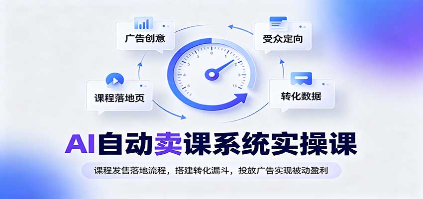 AI自动卖课系统实操课：课程发售落地流程，搭建转化漏斗，投放广告实现被动盈利-吾爱云课堂