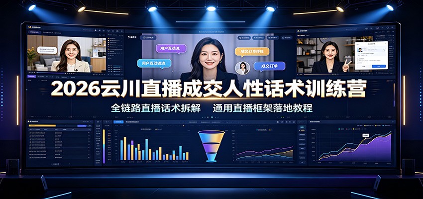 2026云川直播成交人性话术训练营：全链路直播话术拆解，通用直播框架落地教程-吾爱云课堂