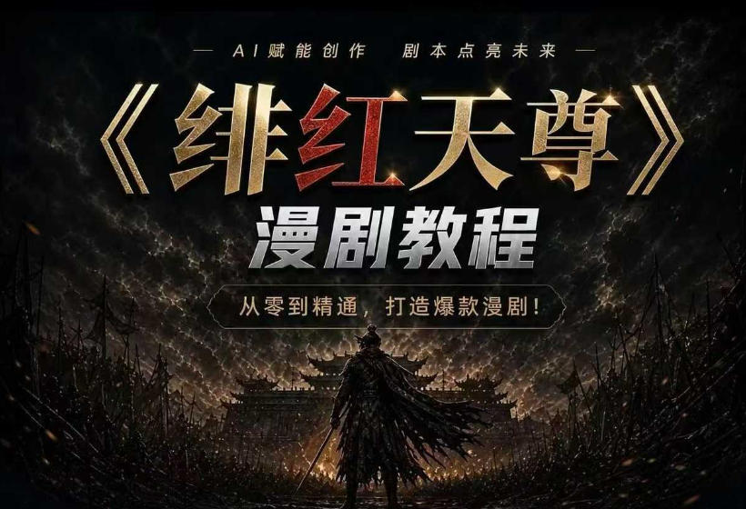 绯红天尊AI漫剧系统教程｜从零入门到精通，工具运用+剧本创作+爆款逻辑+提示词素材+镜头剪辑，全套爆款漫剧落地实战课-吾爱云课堂