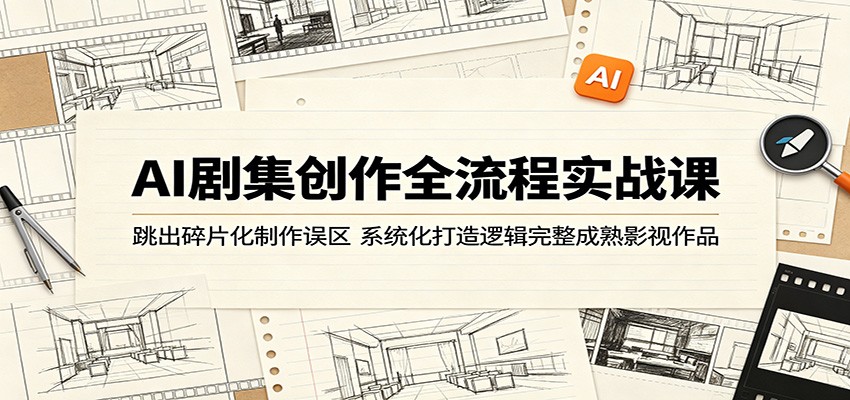 AI剧集创作全流程实战课：跳出碎片化制作误区，系统化打造逻辑完整成熟影视作品-吾爱云课堂