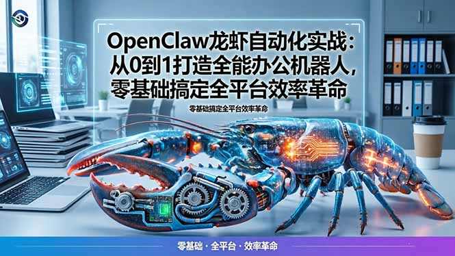 OpenClaw龙虾自动化实战：从0到1打造全能办公机器人，零基础搞定全平台效率革命-吾爱云课堂