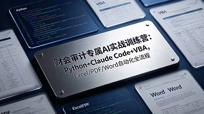 财会审计专属 AI实战训练营：Python+Claude Code+VBA，Excel/PDF/Word自动化全流程-吾爱云课堂