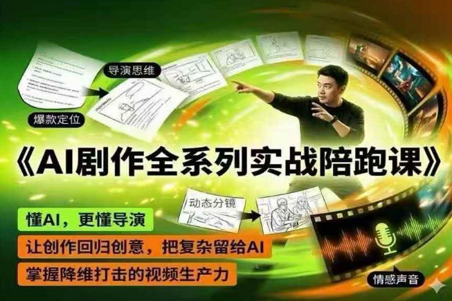 AI剧作全系列实战陪跑课，懂AI，更懂导演，让创作回归创意，把复杂留给AI，掌握降维打击的视频生产力-吾爱云课堂