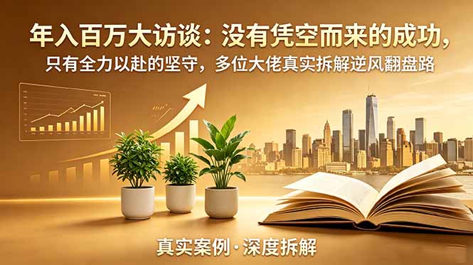 年入百万大访谈-更新：没有凭空而来的成功，只有全力以赴的坚守，多位大佬真实拆解逆风翻盘路-吾爱云课堂