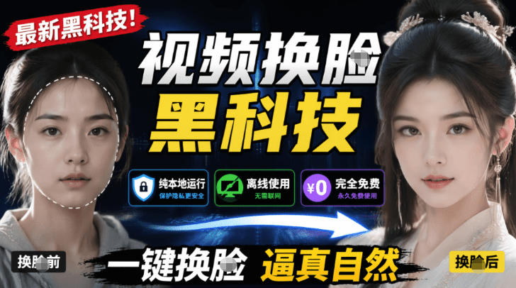 AI人工智能如此夸张？一键视频换Lian黑科技，纯本地离线运行，本地视频换Lian娱乐工具，AI FaceSwap-吾爱云课堂