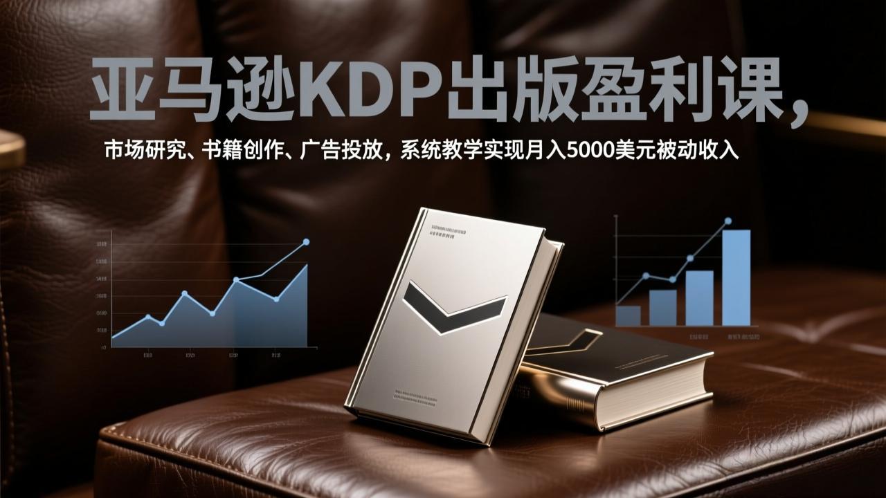 亚马逊KDP出版盈利课，市场研究、书籍创作、广告投放，系统教学实现月入5000美元被动收入-吾爱云课堂