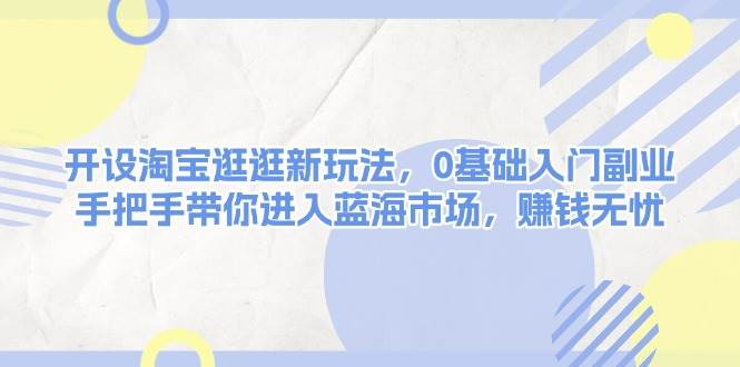 开设淘宝逛逛新玩法,0基础入门副业,手把手带你进入蓝海市场,赚钱无忧-吾爱云课堂