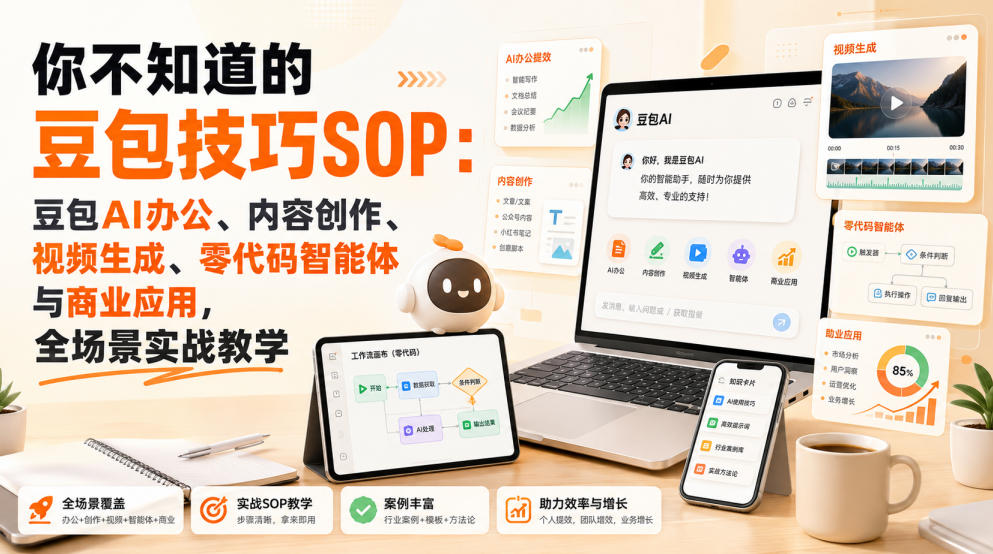 你不知道的豆包技巧SOP：豆包AI办公、内容创作、视频生成、零代码智能体与商业应用，全场景实战教学-吾爱云课堂