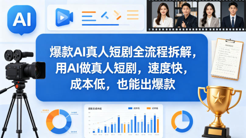 爆款AI真人短剧全流程拆解，用AI做真人短剧，速度快，成本低，也能出爆款-吾爱云课堂