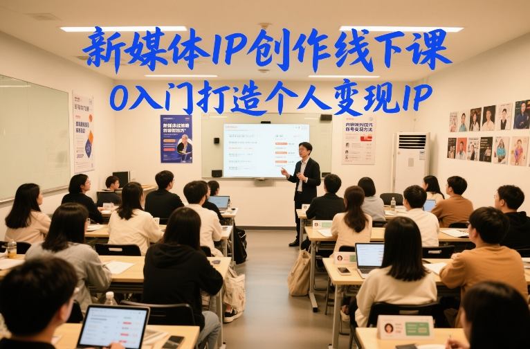 新媒体IP创作线下课，0入门打造个人变现IP-吾爱云课堂