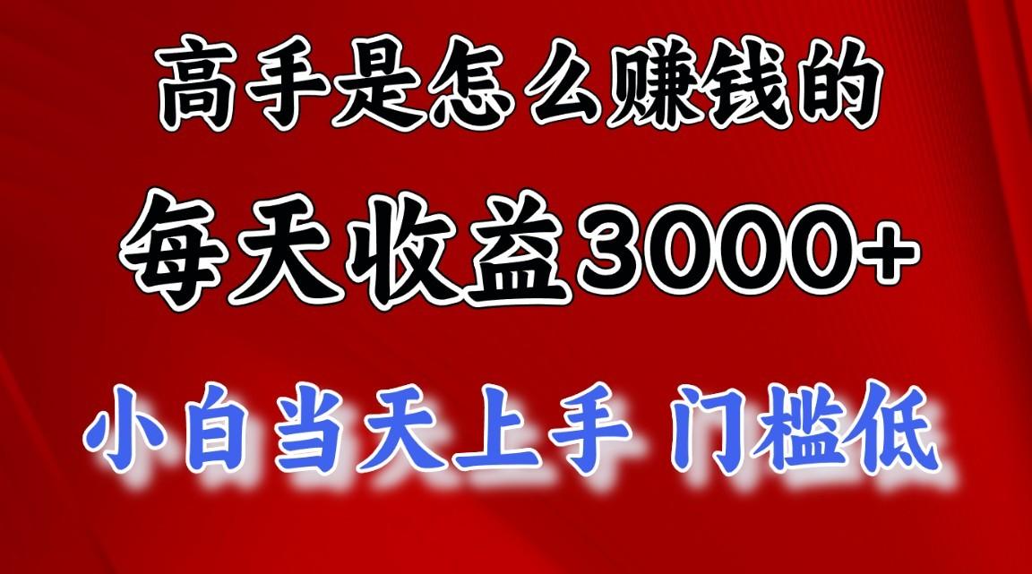高手是怎么赚钱的,一天收益3000+,闷声发财项目,不是一般人能看懂的-吾爱云课堂