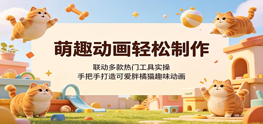 萌趣动画轻松制作，联动多款热门工具实操，手把手打造可爱胖橘猫趣味动画-吾爱云课堂