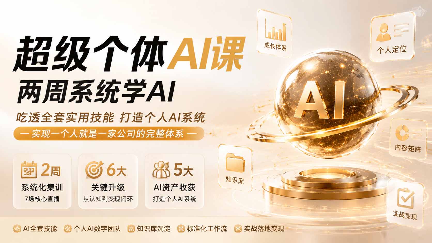 超级个体AI课 两周系统学AI;吃透全套实用技能打造个人AI系统,实现一个人就是一家公司的完整体系(更新0823-吾爱云课堂