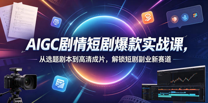 AIGC剧情短剧爆款实战课，从选题剧本到高清成片，解锁短剧副业新赛道(更新0906)-吾爱云课堂