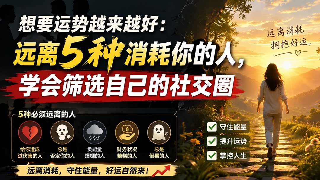 付费文章：想要运势越来越好：远离5种消耗你的人，学会筛选自己的社交圈-吾爱云课堂