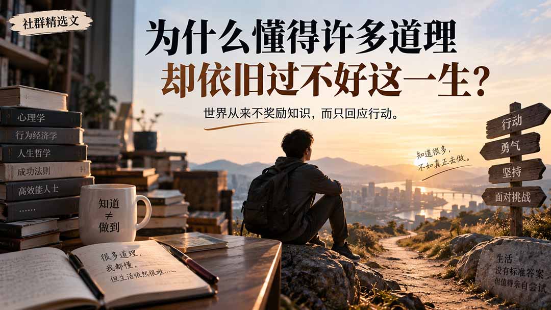 社群精选文：为什么懂得许多道理却依旧过不好这一生？-吾爱云课堂