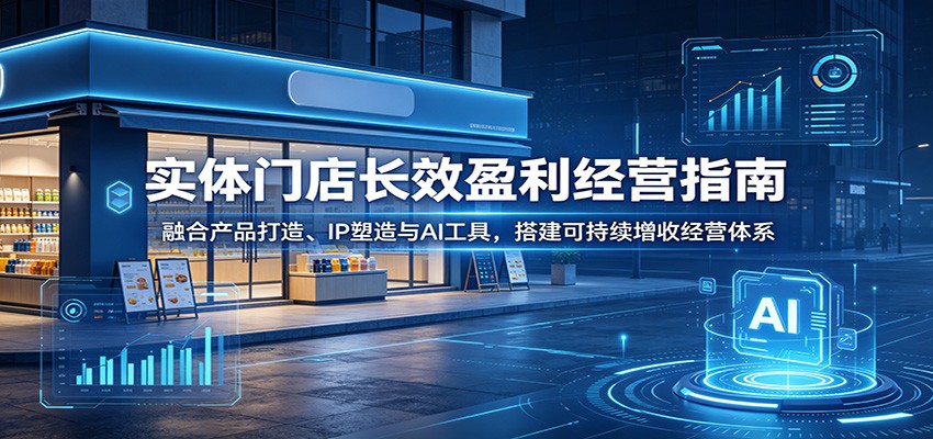 实体门店长效盈利经营指南：融合产品打造、IP塑造与AI工具，搭建可持续增收经营体系-吾爱云课堂