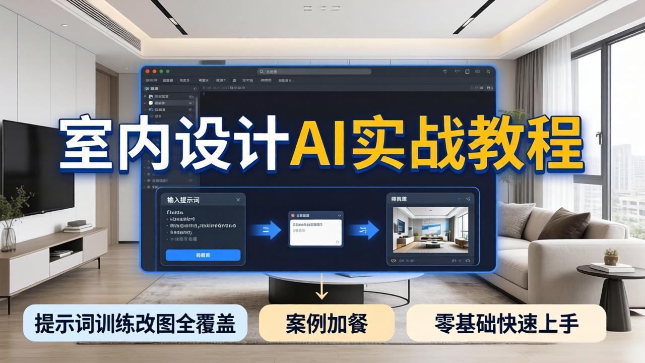 2026室内设计AI实战教程，提示词训练改图全覆盖，搭配案例加餐，零基础也能快速上手-吾爱云课堂