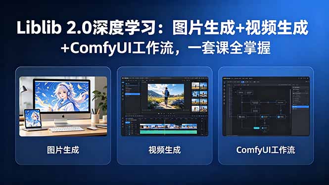 Liblib 2.0深度学习：图片生成+视频生成+ComfyUI工作流，一套课全掌握-吾爱云课堂