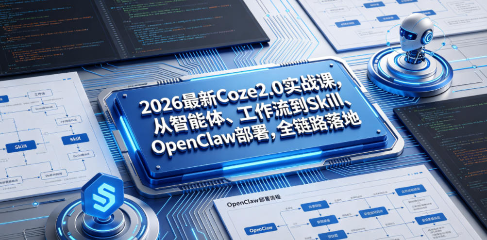 2026最新Coze2.0实战课，从智能体、工作流到Skill、OpenClaw部署，全链路落地-吾爱云课堂