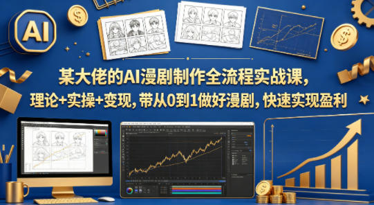 某大佬的AI漫剧制作全流程实战课，理论+实操+变现，带从0到1做好漫剧，快速实现盈利-吾爱云课堂