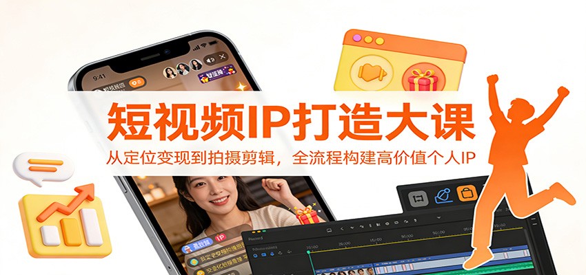短视频IP打造大课：从定位变现到拍摄剪辑，全流程构建高价值个人IP-吾爱云课堂