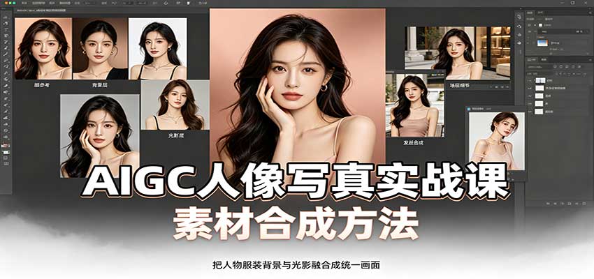 AIGC人像写真实战课：软件平台部署筹备，素材合成方法，多题材写真案例-吾爱云课堂
