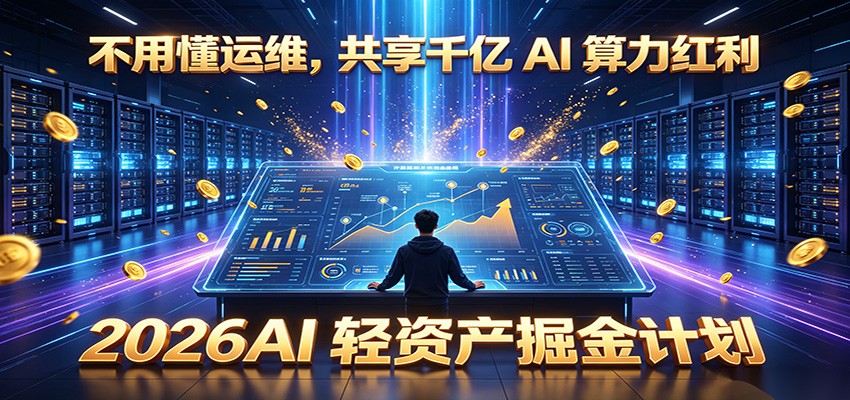 不用懂运维，共享千亿 AI 算力红利，2026AI 轻资产掘金计划-吾爱云课堂