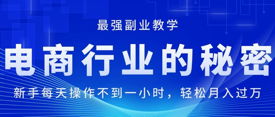 电商行业的秘密,新手每天操作不到一小时,月入过万轻轻松松,最强副业...-吾爱云课堂