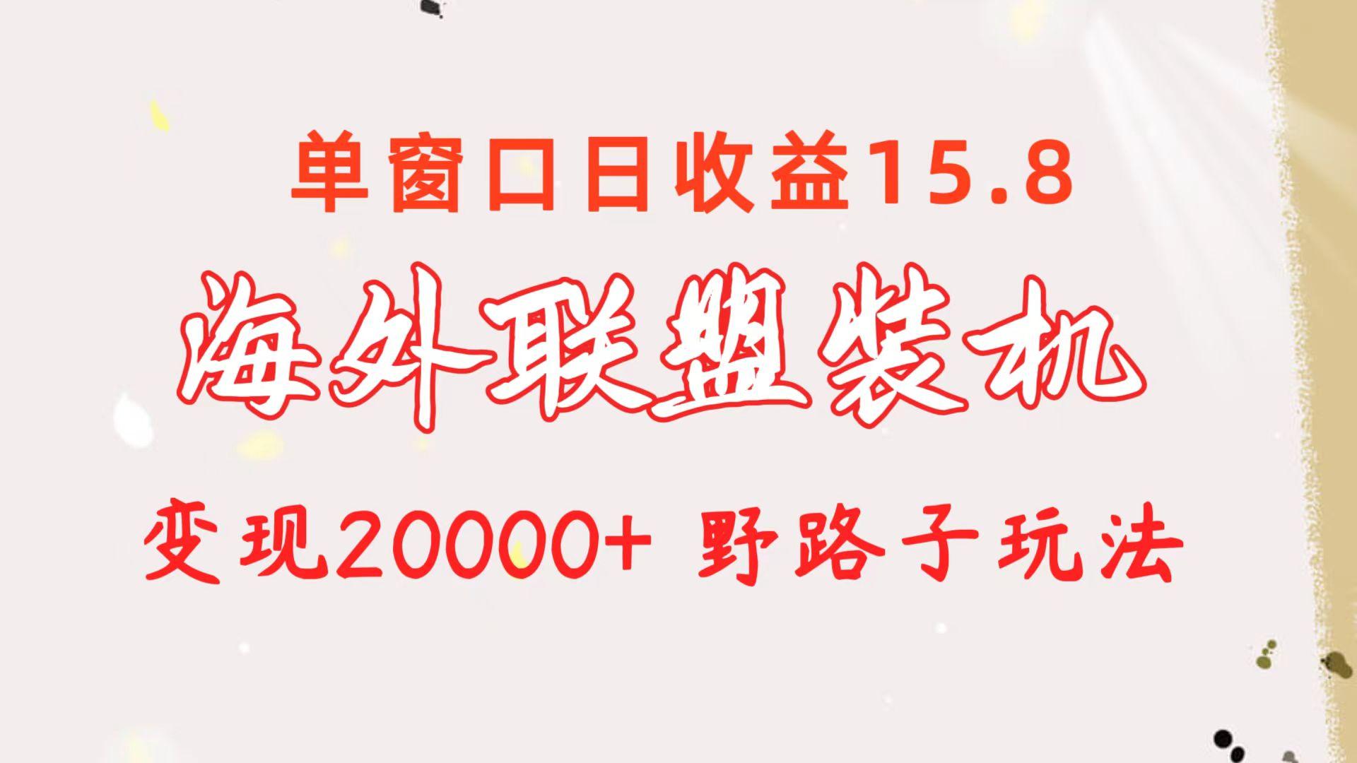 海外联盟装机 单窗口日收益15.8  变现20000+ 野路子玩法-吾爱云课堂