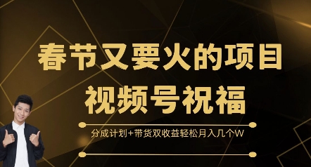 春节又要火的项目视频号祝福,分成计划+带货双收益,轻松月入几个W【揭秘】-吾爱云课堂