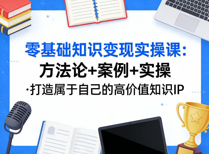 零基础知识变现实操课，方法论+案例+实操，打造属于自己的高价值知识IP-吾爱云课堂