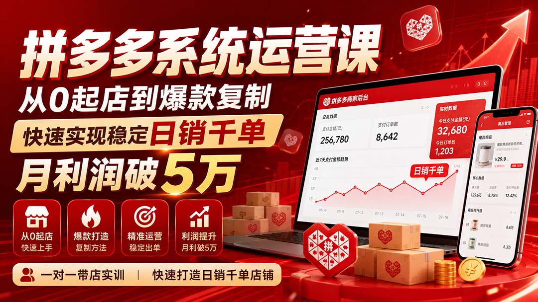 拼多多系统运营课(更新8月-吾爱云课堂